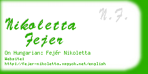 nikoletta fejer business card